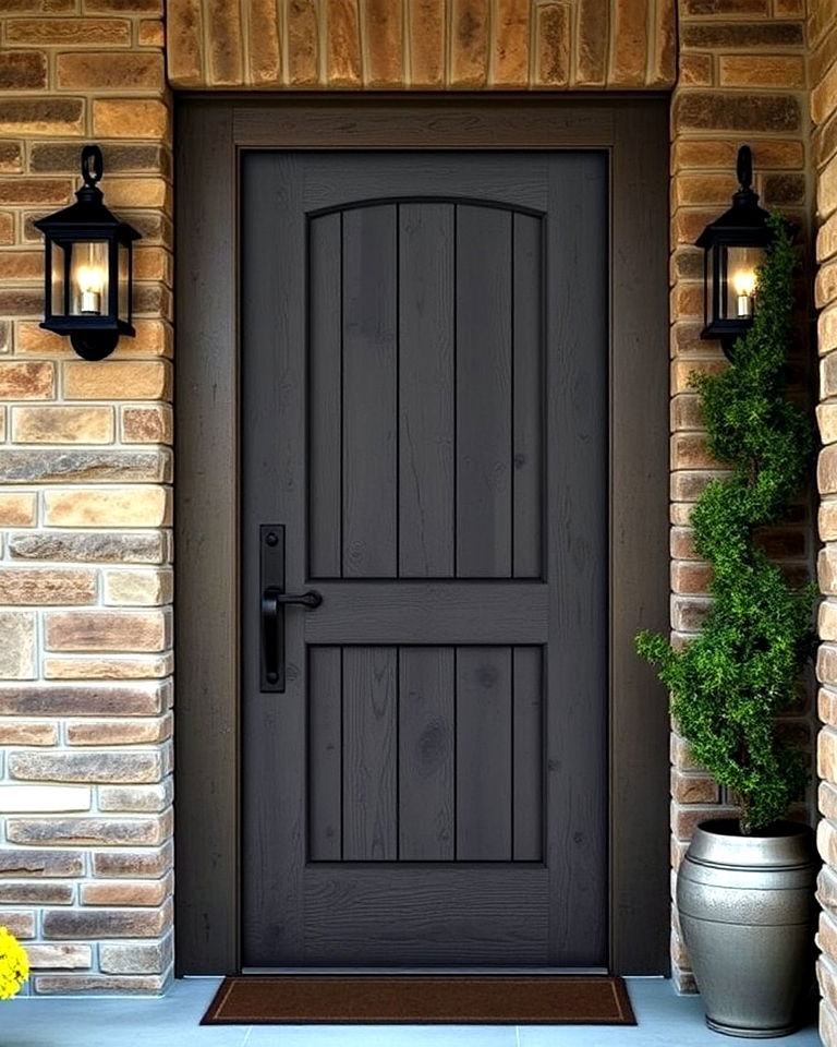 rustic dark gray door - 15 Dark Gray Front Door Ideas