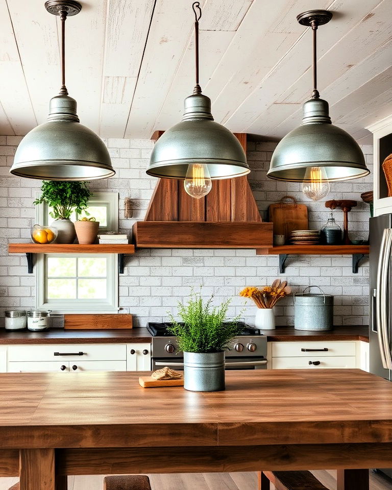 rustic farmhouse galvanized metal accents - 20 Rustic Farmhouse Interior Design Ideas