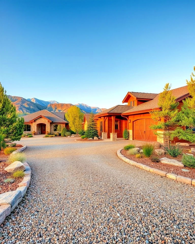 rustic gravel driveways with edging - 25 Colorado Landscaping Ideas