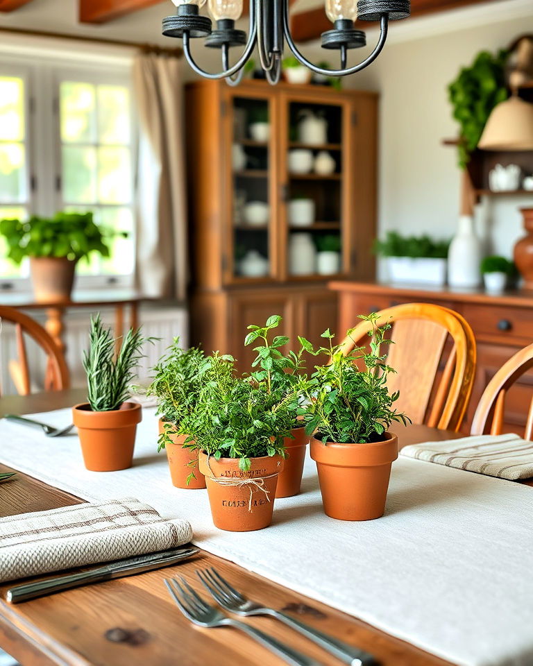 rustic herb displays as decor - 40 Cottagecore Dining Room Ideas