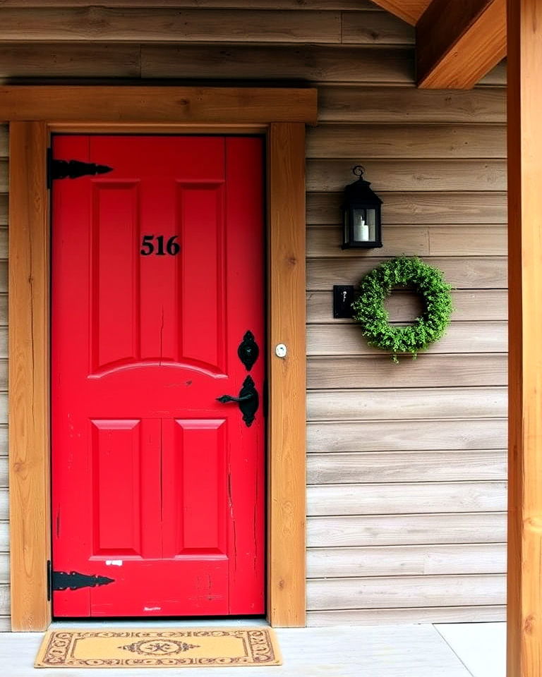 rustic painted front door - 20 Rustic Front Door Ideas