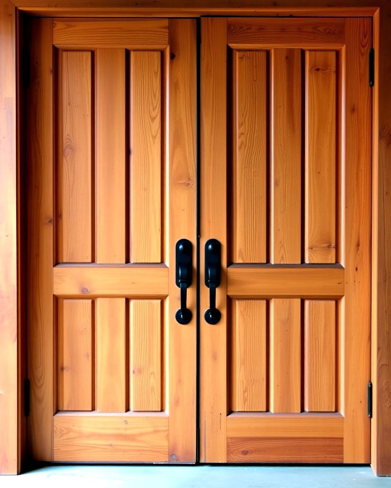 rustic pine stained door - 20 Stained Front Door Ideas