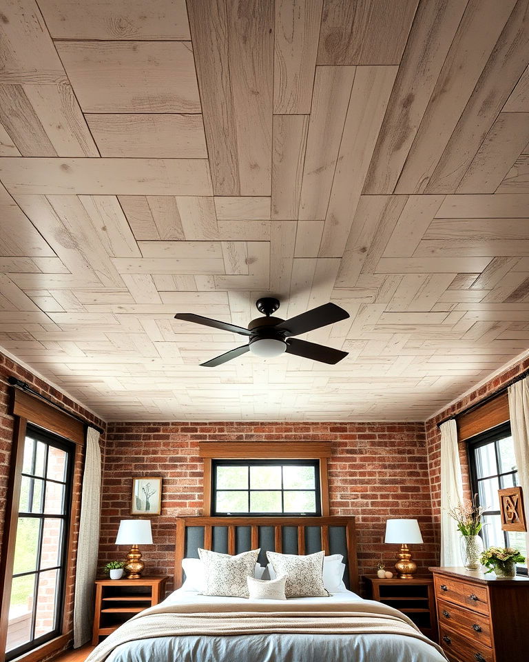 rustic plywood ceiling with distressed finish - 20 Plywood Ceiling Ideas