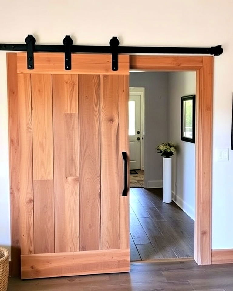 rustic sliding barn door - 20 Rustic Front Door Ideas