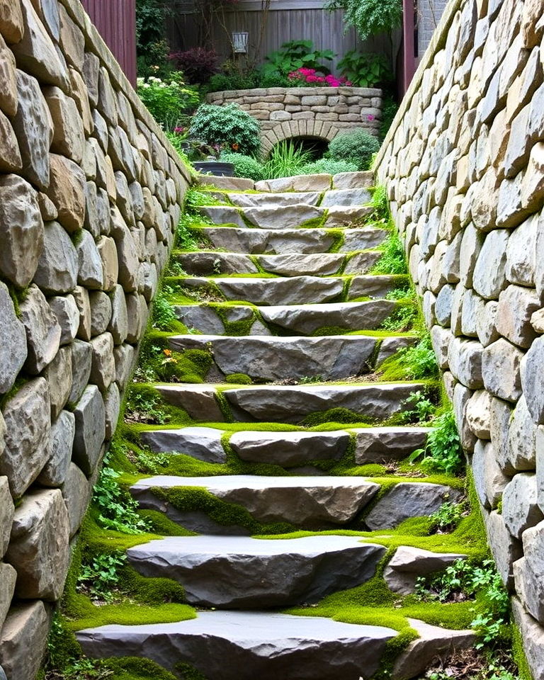 rustic stone steps secret garden - 40 Secret Garden Ideas