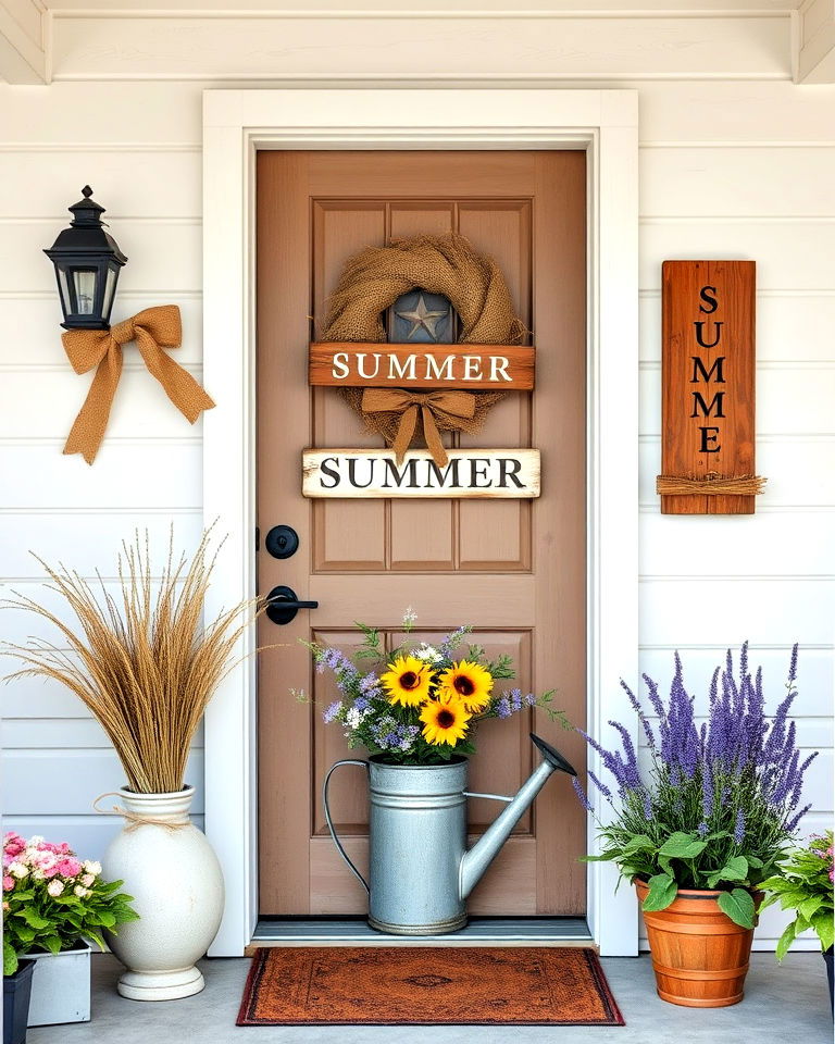 rustic summer charm door decoration - 15 Summer Door Decoration Ideas