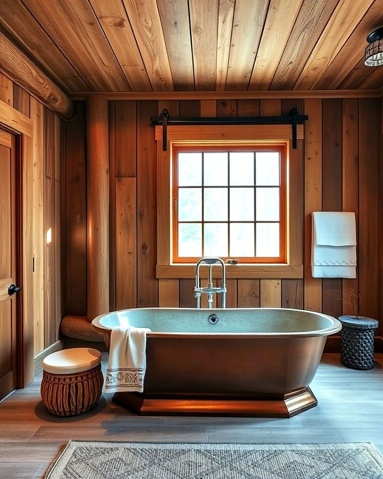 rustic vibes with wooden accents for bedroom - 15 Bathtub in Bedroom Ideas