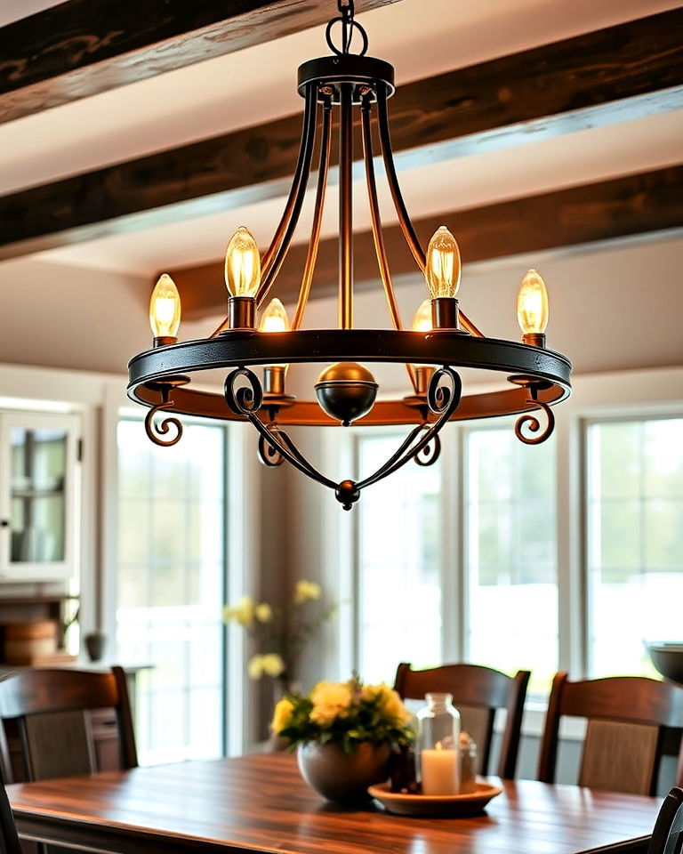 rustic vintage lighting fixtures - 20 Rustic Farmhouse Interior Design Ideas