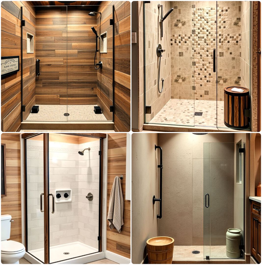 rustic walk in shower ideas