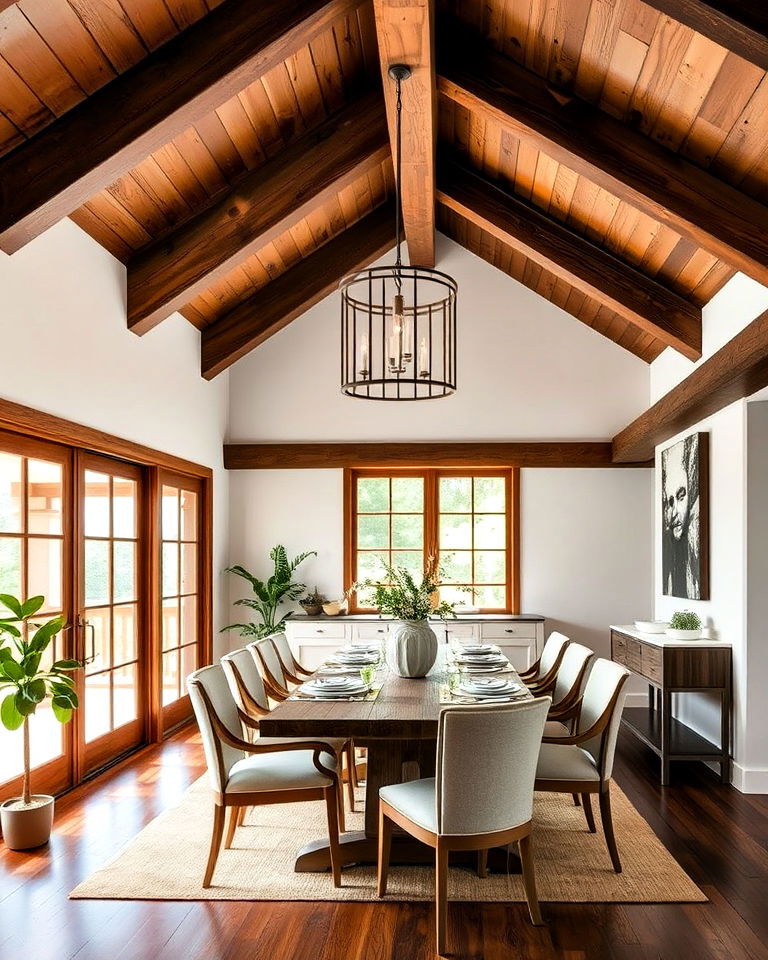 rustic wood beams for charm - 25 Bungalow Interior Design Ideas