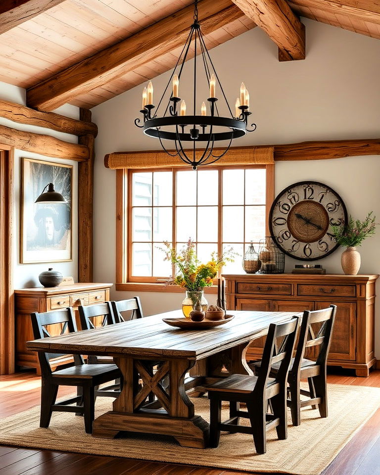 rustic wood furniture western interior - 25 Western Interior Design Ideas