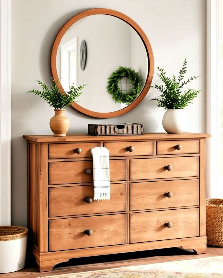 rustic wooden dresser for entryway - 15 Entryway Dresser Ideas