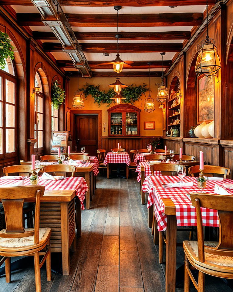 rustic wooden furniture for italian restaurant - 25 Italian Restaurant Decor Ideas