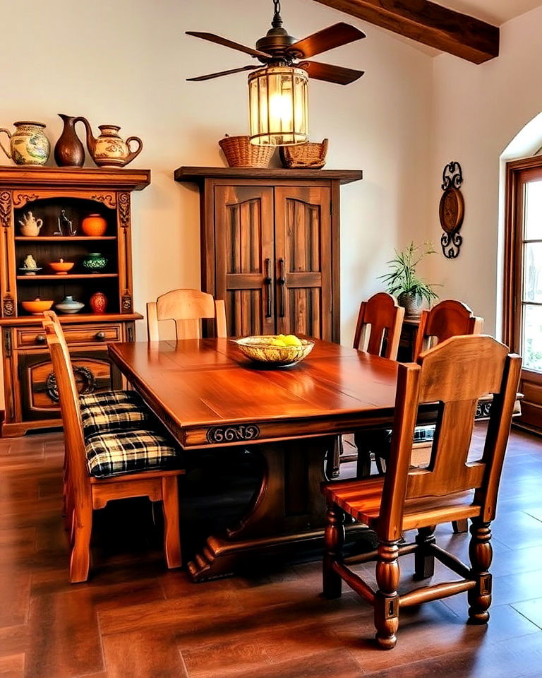 rustic wooden furniture mexican decor - 25 Mexican Decor Ideas