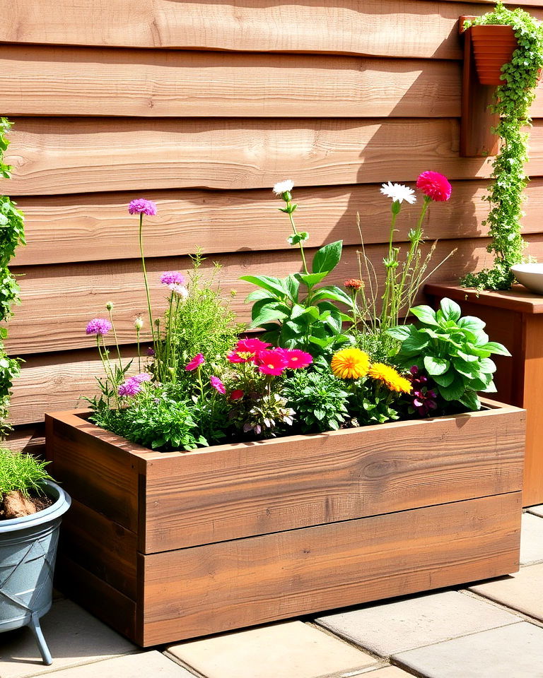 rustic wooden planter boxes - 25 Planter Box Ideas
