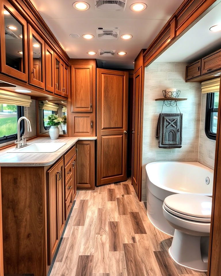 rv stick on tiles for flooring - 25 Rv Decorating Ideas