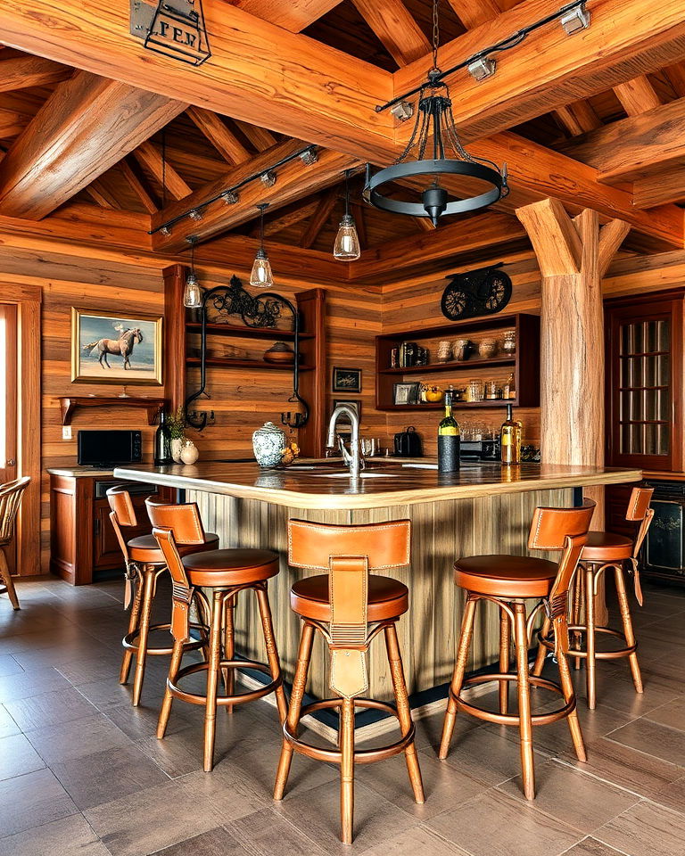 saddle inspired accents western interior - 25 Western Interior Design Ideas