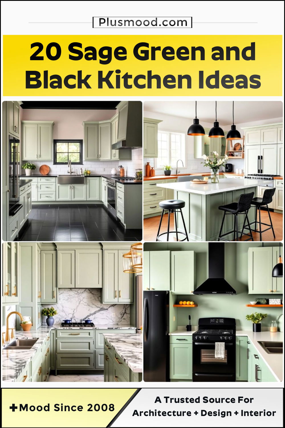 sage green and black kitchen ideas