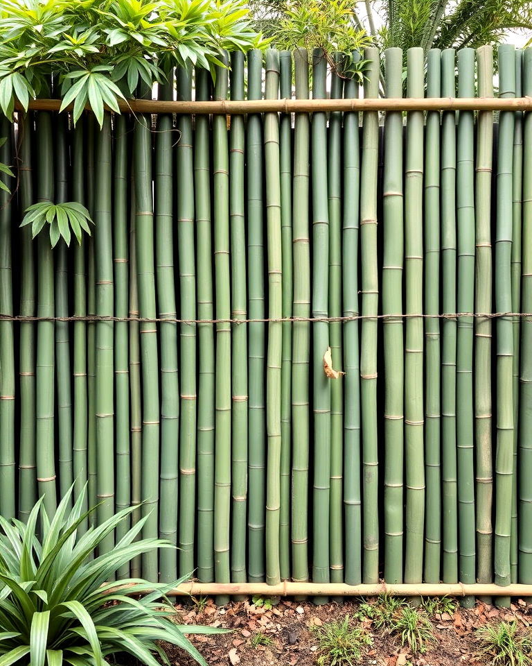 sage green bamboo fence for garden - 15 Sage Green Garden Fence Ideas