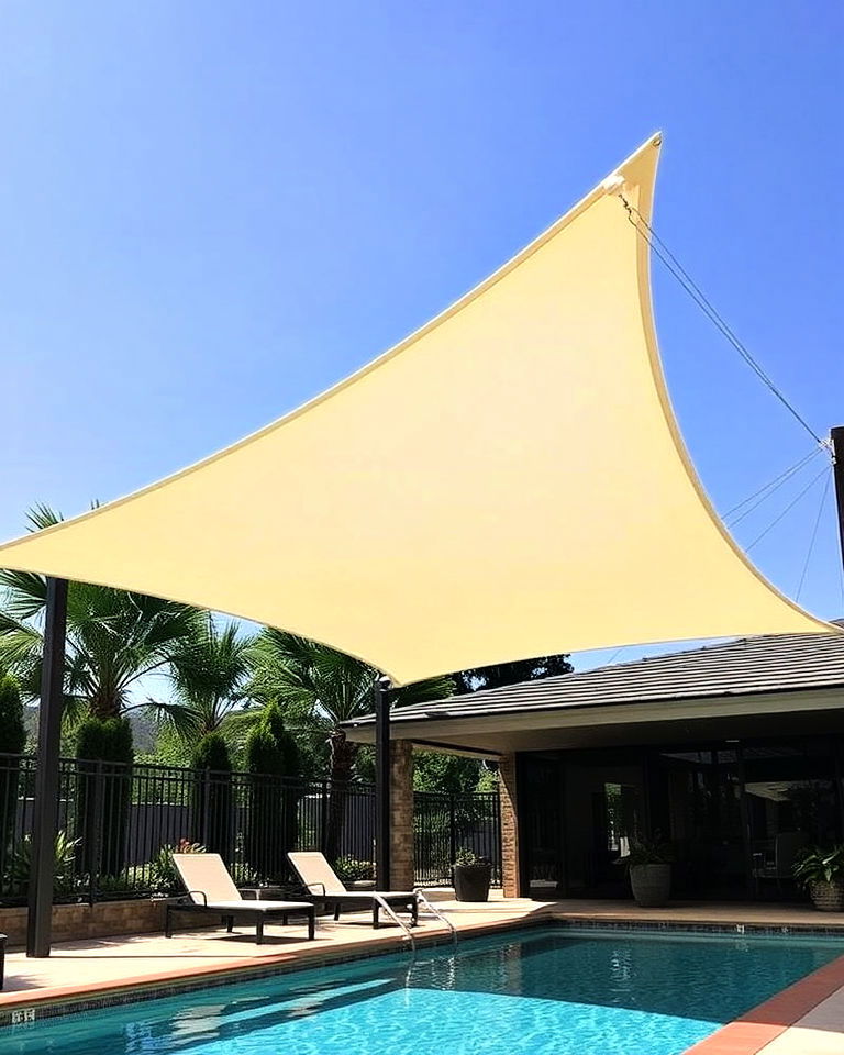 sail shade pool canopy sail shade pool canopy - 20 Pool Canopy Ideas