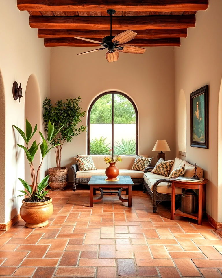 saltillo tile flooring for mexican style home - 25 Mexican Style House Design Ideas