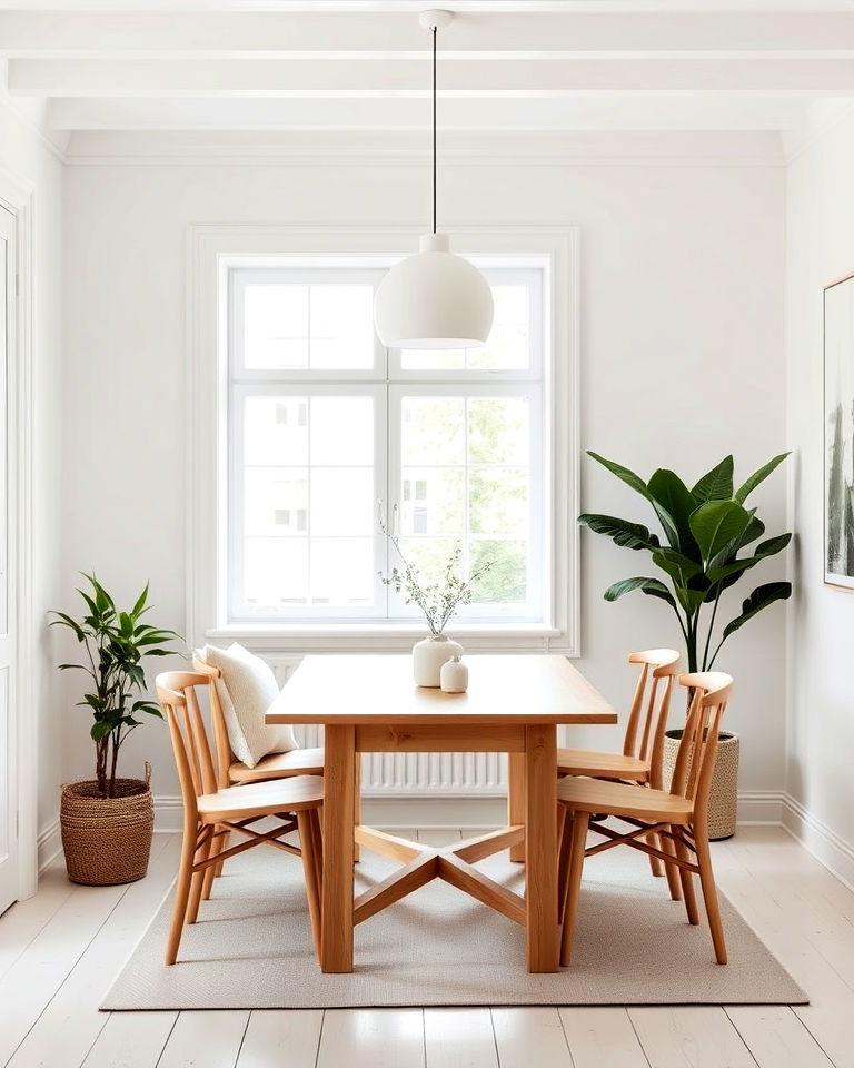 scandinavian simplicity dining room - 30 White Dining Room Ideas