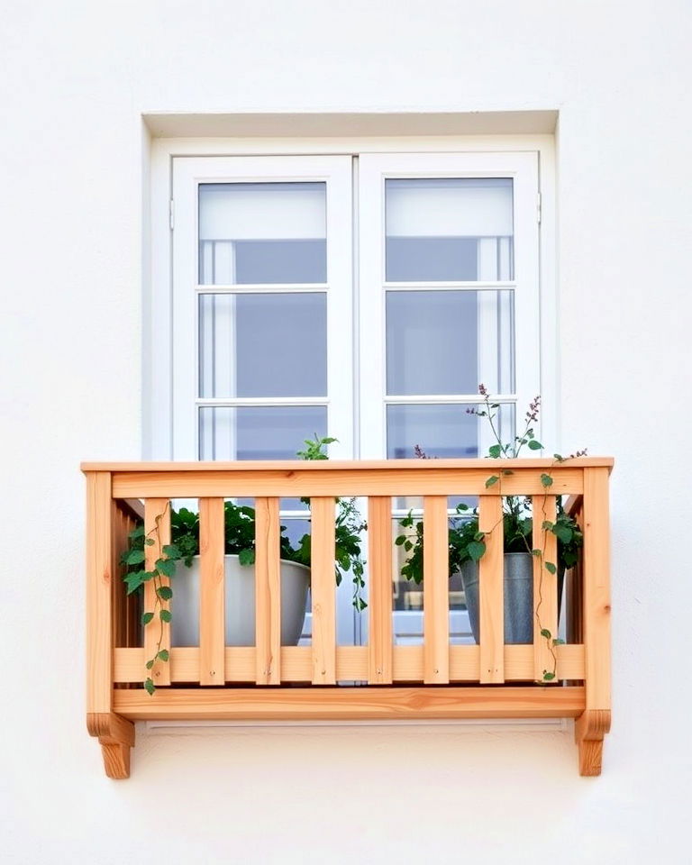 scandinavian style wooden juliet balcony - 20 Juliet Balcony Ideas