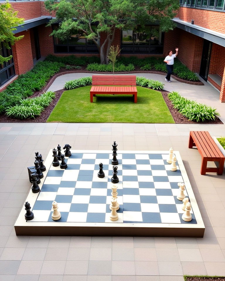 school courtyard chess garden - 20 School Courtyard Ideas