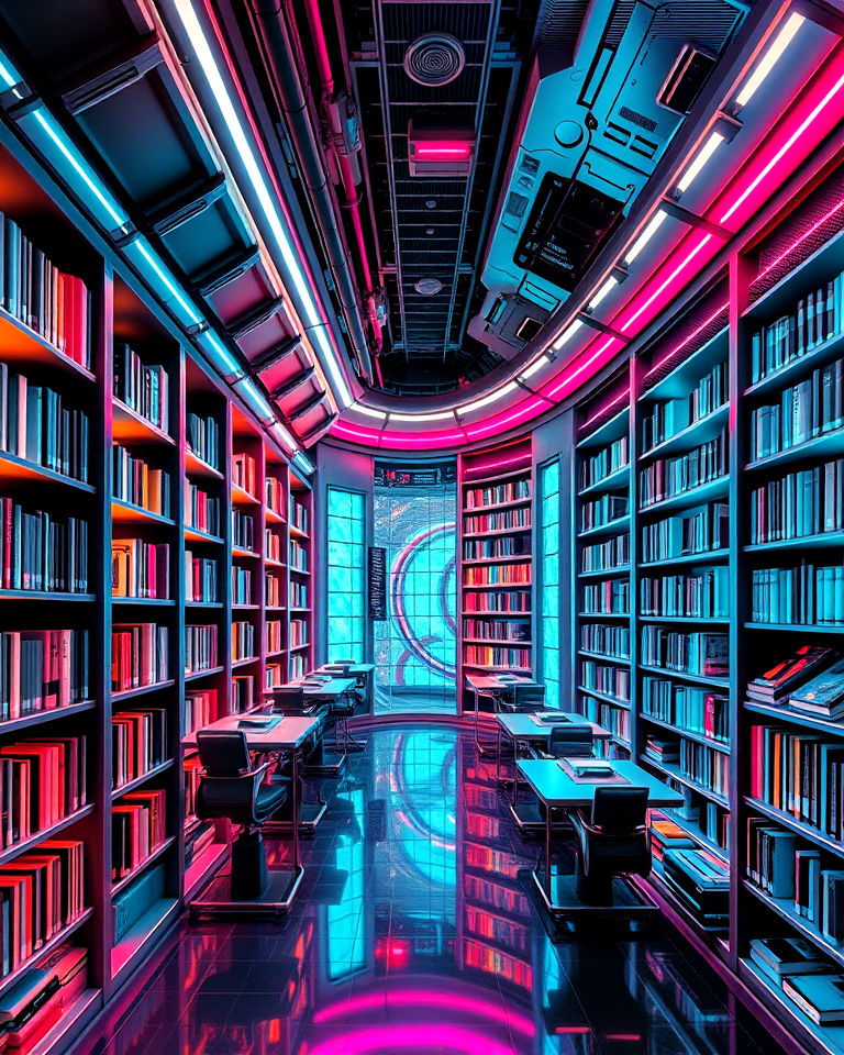 sci fi futures library mural - 15 Library Murals