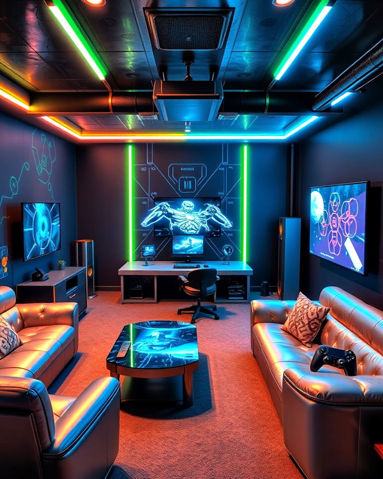 sci fi futuristic loft game room - 20 Loft Game Room Ideas