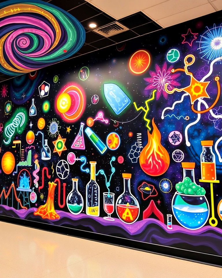 science in action school mural - 40 School Mural Ideas