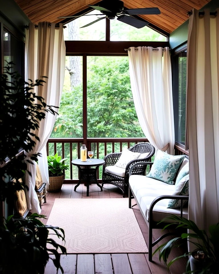 screened in deck into tranquil reading nook - 25 Screened-in Deck Ideas