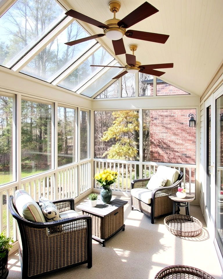 screened in deck with glass panels - 25 Screened-in Deck Ideas