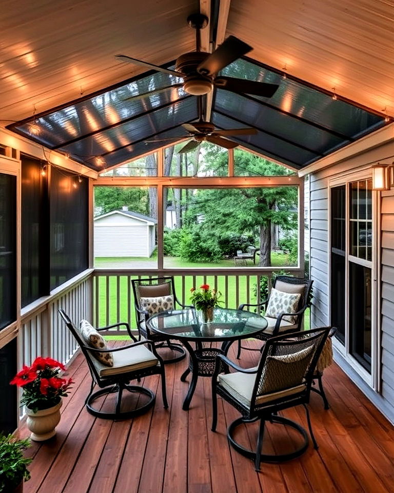screened in mobile home deck - 20 Mobile Home Deck Ideas