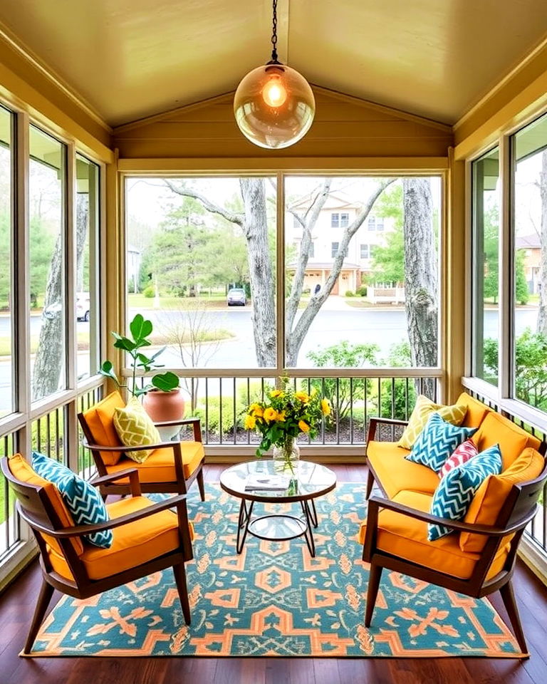screened in porch with mid century modern design - 20 Screened-in Front Porch Ideas