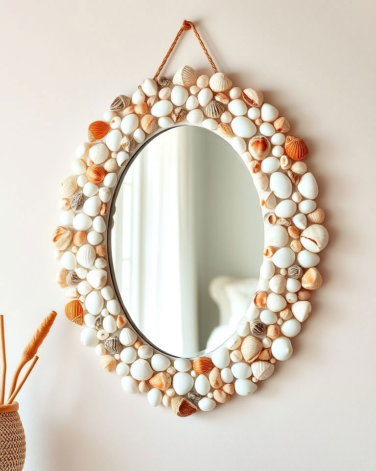seashell mosaic mirror for bedroom - 15 Mosaic Mirror Ideas