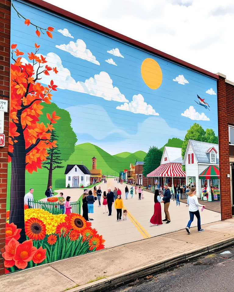 seasonal scenes and festivities mural - 15 Small Town Murals