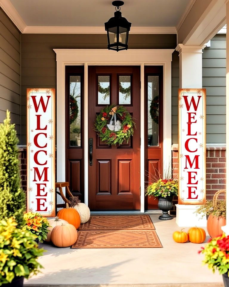 seasonal welcome sign for front porch - 25 Welcome Sign Ideas for Front Porch