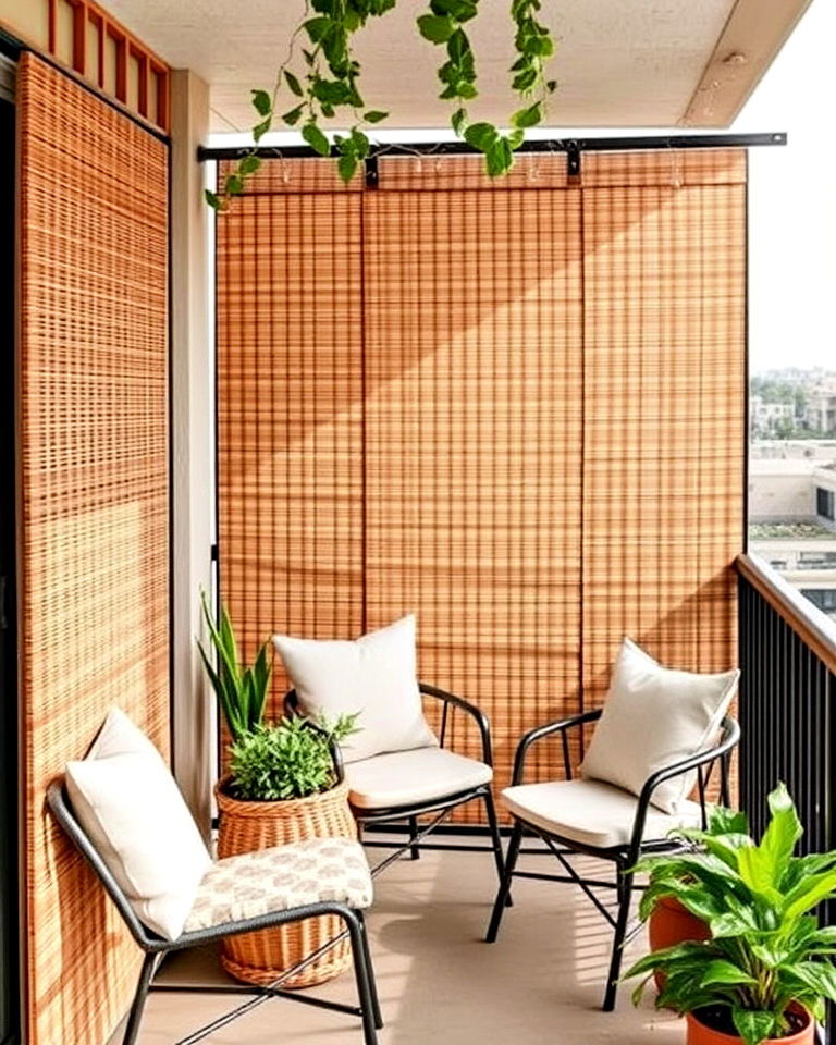 second story bamboo balcony privacy screens - 15 Second Story Balcony Ideas
