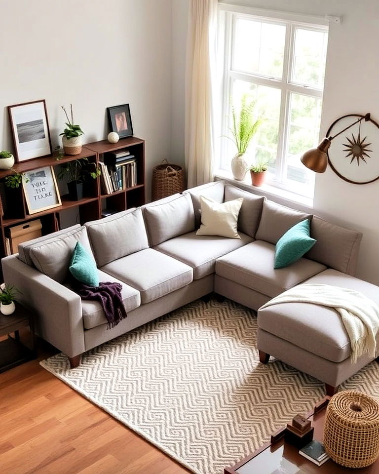 sectional with a customizable configuration - 25 Small Living Room Sectional Layout Ideas