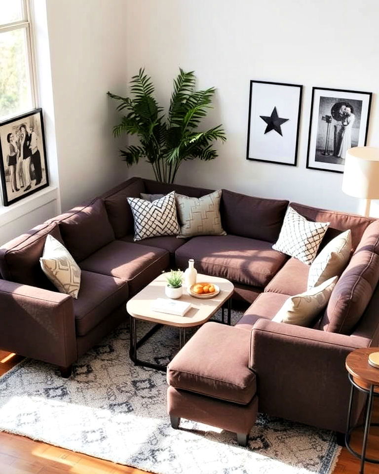 sectional with a sofa and a loveseat - 25 Small Living Room Sectional Layout Ideas