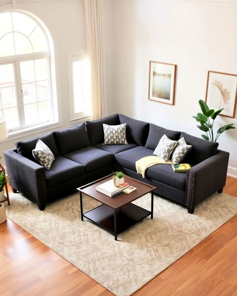sectional with adjustable pieces - 25 Small Living Room Sectional Layout Ideas