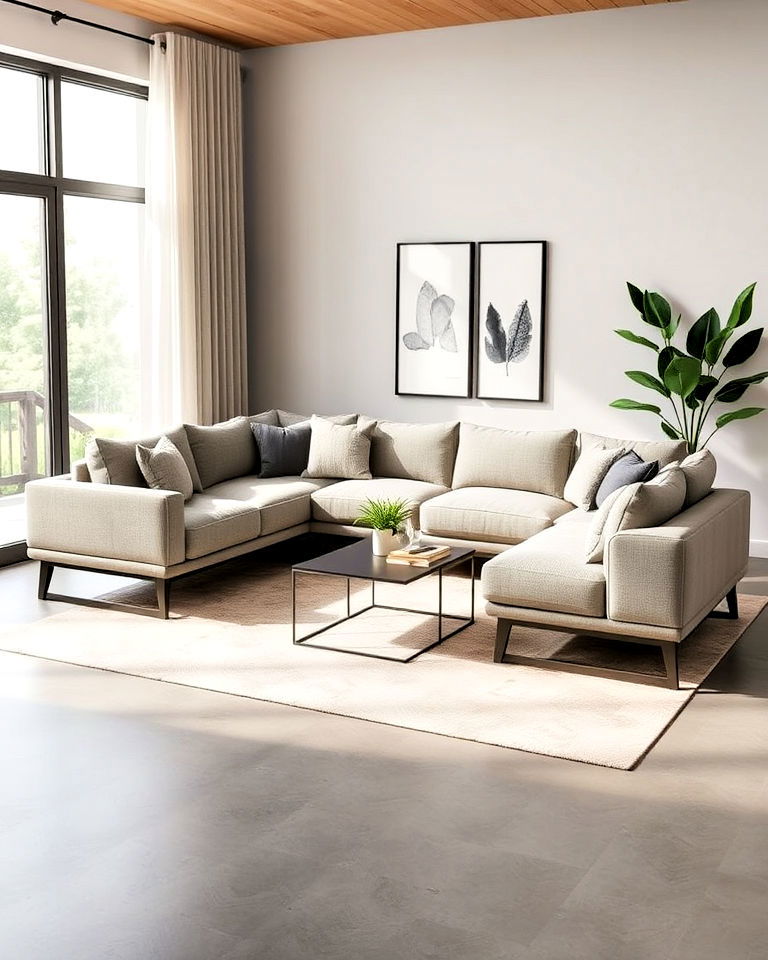 sectional with low profile design - 25 Small Living Room Sectional Layout Ideas