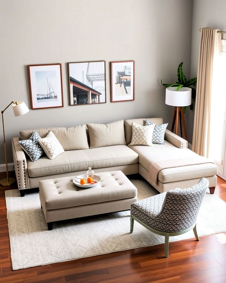 sectional with multi function furniture - 25 Small Living Room Sectional Layout Ideas
