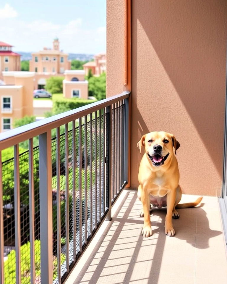 secure balcony railing cover for dog - 15 Dog Balcony Ideas