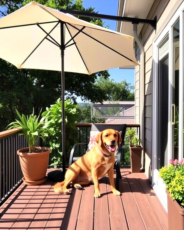 set up a shaded area - 15 Dog Balcony Ideas