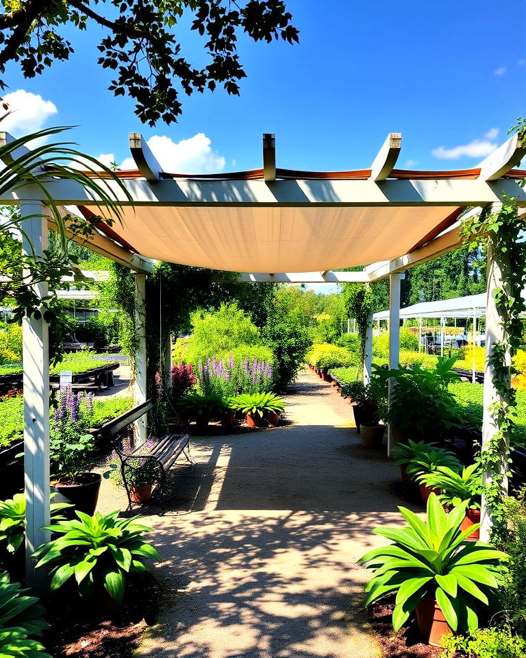 shaded relaxation area for nursery garden - 15 Nursery Garden Ideas