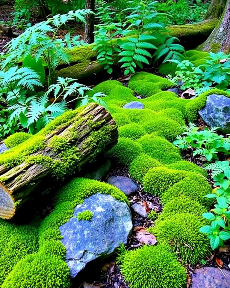 shaded woodland moss garden - 15 Moss Garden Ideas