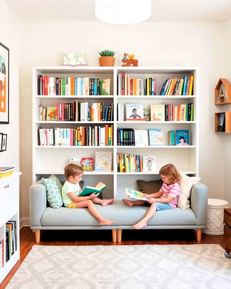 shared reading corner - 40 Boy and Girl Shared Small Room Ideas