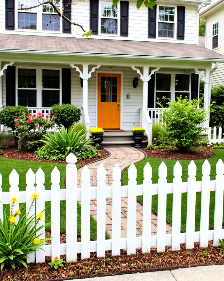 short and decorative picket fence - 15 Front Yard Picket Fence Ideas
